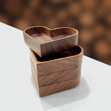 Walnut Heart Shaped Wooden Dessert Plate Tray for Candy