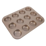 Mini Muffin Pan - 12 Cup Non-Stick Carbon Steel Baking Tray