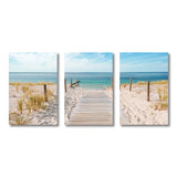 3-Piece Modern Seascape Canvas Wall Art Set, Waterproof Prints