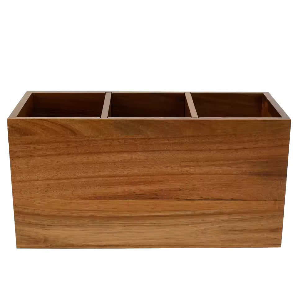 Countertop Utensil Holder - Eco-Friendly Wood, Organizes Kitchen Essentials Neatly