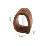 Walnut Solid Wood Mini Hydroponic Glass Vase Decorative Planter