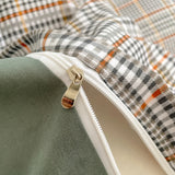 Nordic Plaid Cotton-Blend Duvet Cover Bedding Set Soft Brushed Comfort
