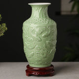 Jingdezhen Hand-Painted Ceramic Zen Tabletop Vase for Flower Arrangement