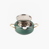Frying Pot with Thermometer - Japanese Stainless Steel Deep Fryer for Kitchen Use