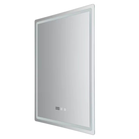 LED Bathroom Mirror with Lights – Wall-Mounted Smart Vanity Mirror with Anti-Fog, Time & Temperature Display