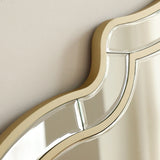 Large Irregular Gold Rim Wall Mirror Glass Frame Accent