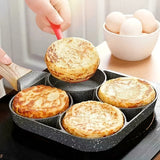 4-Hole Nonstick Maifan Stone Omelette Pan for Quick Family Breakfasts