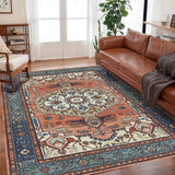 VIKAMA Bohemian Velvet Anti-Slip Crystal Print Living Room Rug