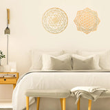 4-Piece 12in Sacred Geometry Wooden Crystal Grid Wall Art Set