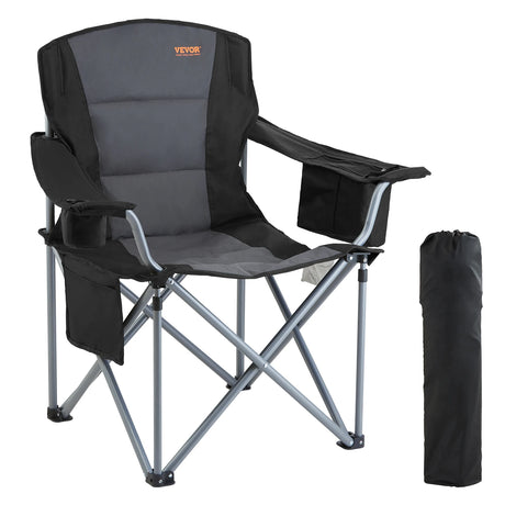 Ultra-Comfort Folding Camping Chair 350lb Heavy-Duty Portable Seat