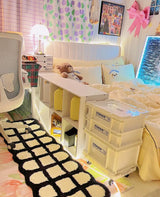 Korean Plush Striped Anti-Slip Living Room Thick Fluffy Rug