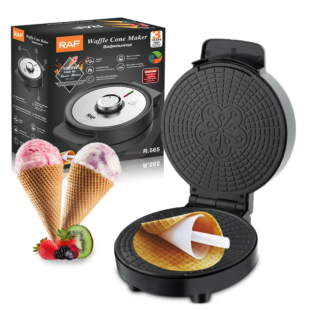 Sokany Electric Crispy Egg Roll & Waffle Cone Maker 1000W
