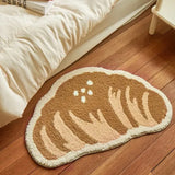 Cute Cartoon Bread-Shaped Faux Cashmere Non-Slip Plush Rug