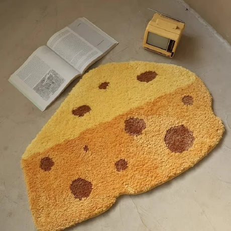 Cute Cartoon Bread-Shaped Faux Cashmere Non-Slip Plush Rug