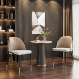 LUVODI Two-Tone Microfiber Leather Dining Chairs with Gold Legs