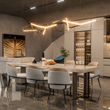 LUVODI Two-Tone Microfiber Leather Dining Chairs with Gold Legs