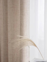 Japanese Cotton-Linen Semi-Shade Grommet Curtains for Bedroom Windows