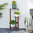 3-Tier Bamboo Corner Plant Stand Space-Saving Indoor Outdoor Display