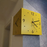 Double Sided Corner Wall Clock with Analog and Digital Display