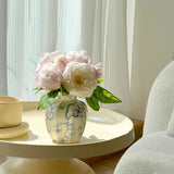 Blue White Porcelain Ceramic Vase Hand-Painted Floral Home Decor