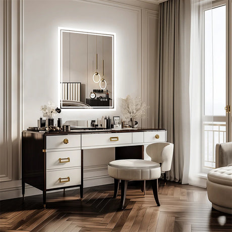 LUVODI LED Backlit Anti-Fog Dimmable Touch Bathroom Mirror