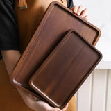 Wooden Tray Large Walnut Serving Plate for Dinner Coffee Cake Bread Snacks