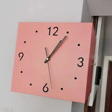 Double Sided Corner Wall Clock with Analog and Digital Display