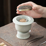 Celadon Ceramic High-Temp Electric Incense Burner with Timer 110V