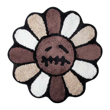 Smiling Flower Tufted Round Rug Soft Anti-Slip Mat
