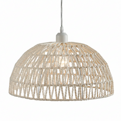 Boho Rattan Pendant Light with Handwoven Hemp for Dining Bedroom