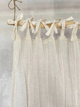 Japanese Linen-Texture Semi-Sheer Pleated Voile Curtain Tab-Top Balcony Bedroom Window