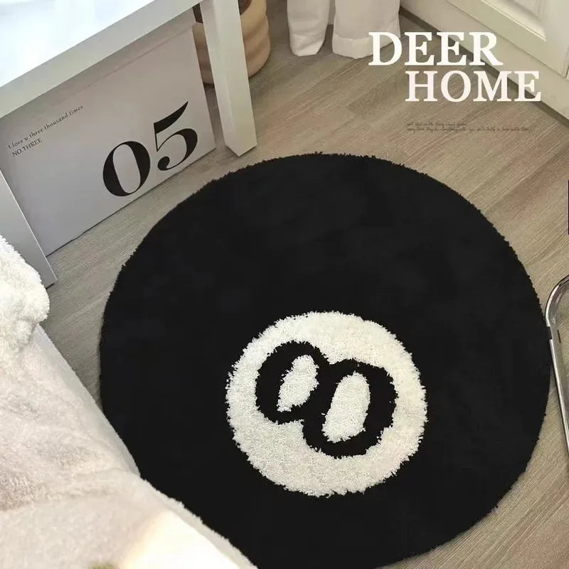 Soft Imitation Cashmere Round Anti-Slip Waterproof Bedroom Cushion Mat 60x60cm