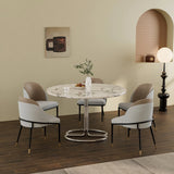 LUVODI Two-Tone Microfiber Leather Dining Chairs with Gold Legs