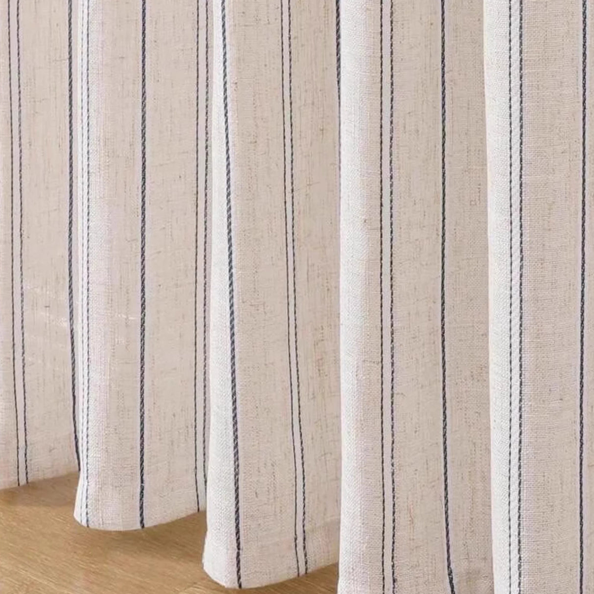 Beige Linen Gauze Sheer Curtain Panel for Living Bedroom