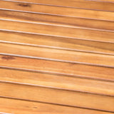 Acacia Round Outdoor Dining Table 47.25in Teak X-Base Seats Four