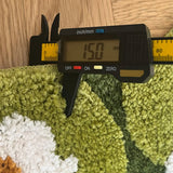 Daisy Tufted Moss Bathroom Mat Soft Anti-Slip Waterproof Meadow Rug