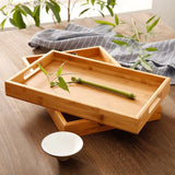 Wide Bamboo Organizer Tray with Handles for Cutlery and Utensils