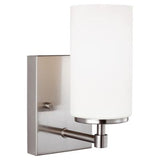 Alturas One-Light Wall/Bath Sconce Satin Etched Glass Brushed Nickel