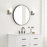 Alturas One-Light Wall/Bath Sconce Satin Etched Glass Brushed Nickel