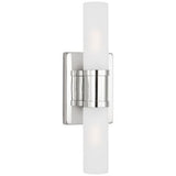 Keaton Wall Sconce Steel Backplate Satin Etched Opal Glass