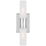 Keaton Wall Sconce Steel Backplate Satin Etched Opal Glass