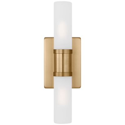 Keaton Wall Sconce Steel Backplate Satin Etched Opal Glass