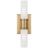 Keaton Wall Sconce Steel Backplate Satin Etched Opal Glass