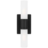Keaton Wall Sconce Steel Backplate Satin Etched Opal Glass