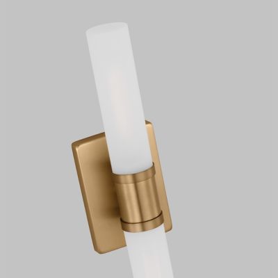 Keaton Wall Sconce Steel Backplate Satin Etched Opal Glass