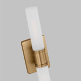 Keaton Wall Sconce Steel Backplate Satin Etched Opal Glass