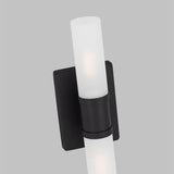 Keaton Wall Sconce Steel Backplate Satin Etched Opal Glass