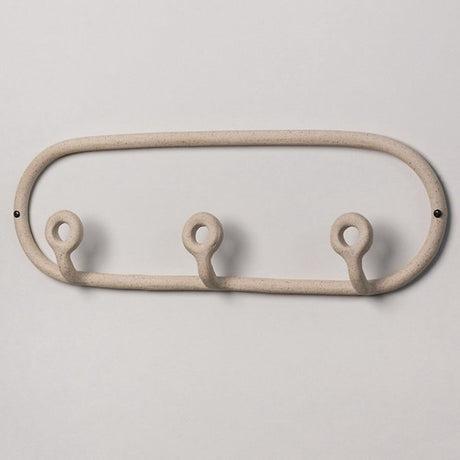 Handmade Ceramic Trio Wall Coat Rack with Three Rounded Hooks