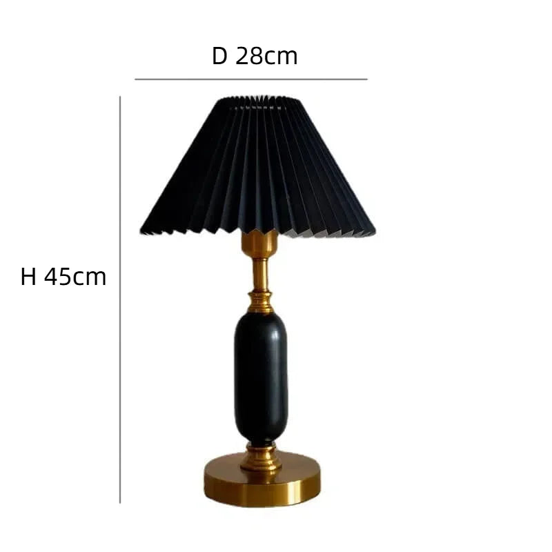 Manion LED Cone Lamp Base Table Lamp Modern Pleated Bedside Light