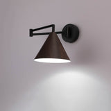 Contemporary Nordic Cone Swing Arm Wall Sconce Lamp Iron 1-Light